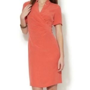 Lafayette 148 New York Women's  Size 8 100% Silk Dress Peach Guava